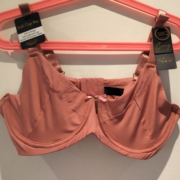 NWT Rachel Roy Curvy Soft Cup Underwire Bra Unlined Underwired Breathable Pink - Picture 3 of 16